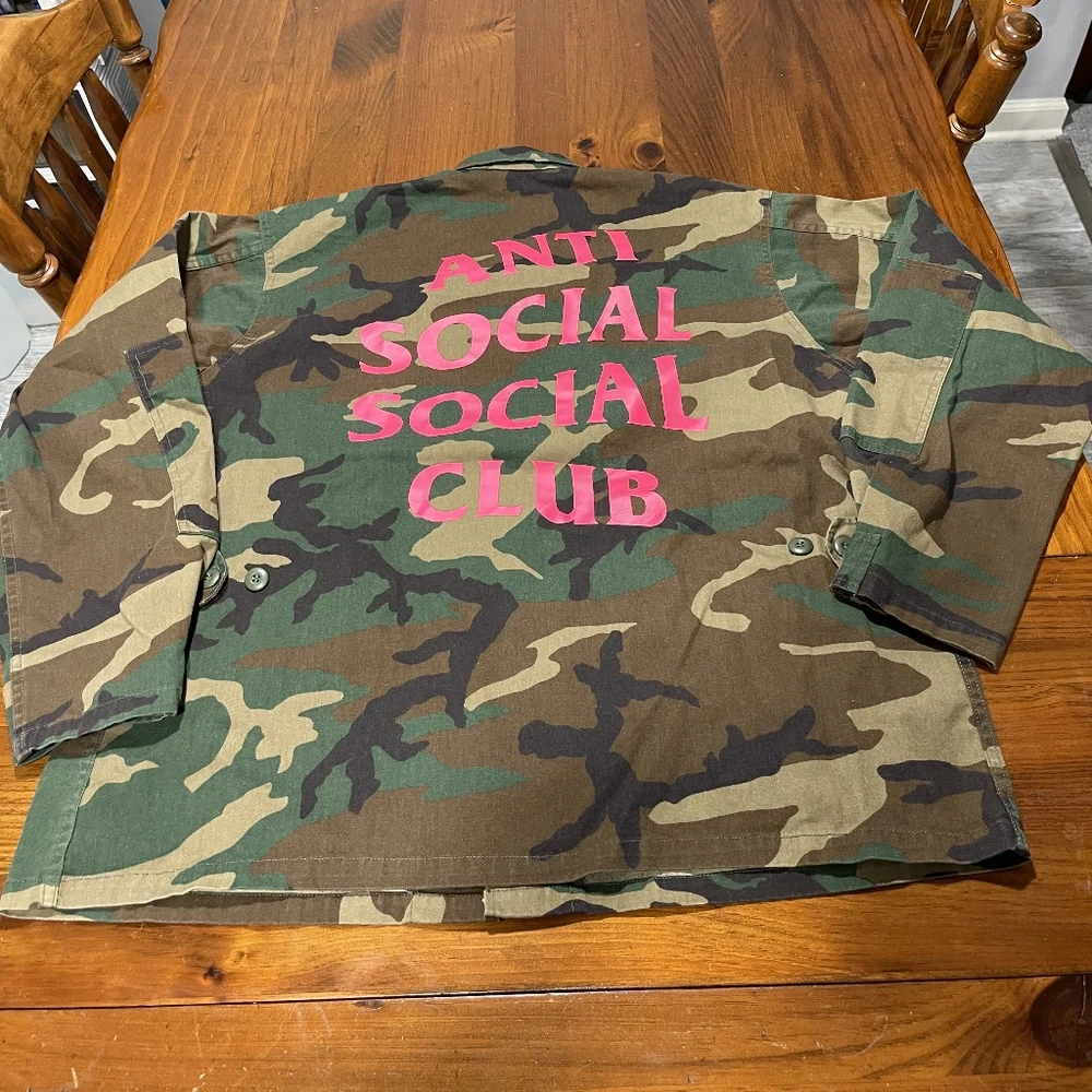 ANTI SOCIAL SOCIAL CLUB Men's 100% Cotton CAMO Cargo Utility Jacket Size‎ Large
